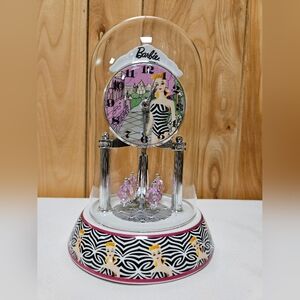 2009 Barbie 50th Anniversary Clock - Black White Striped Mattel Inc